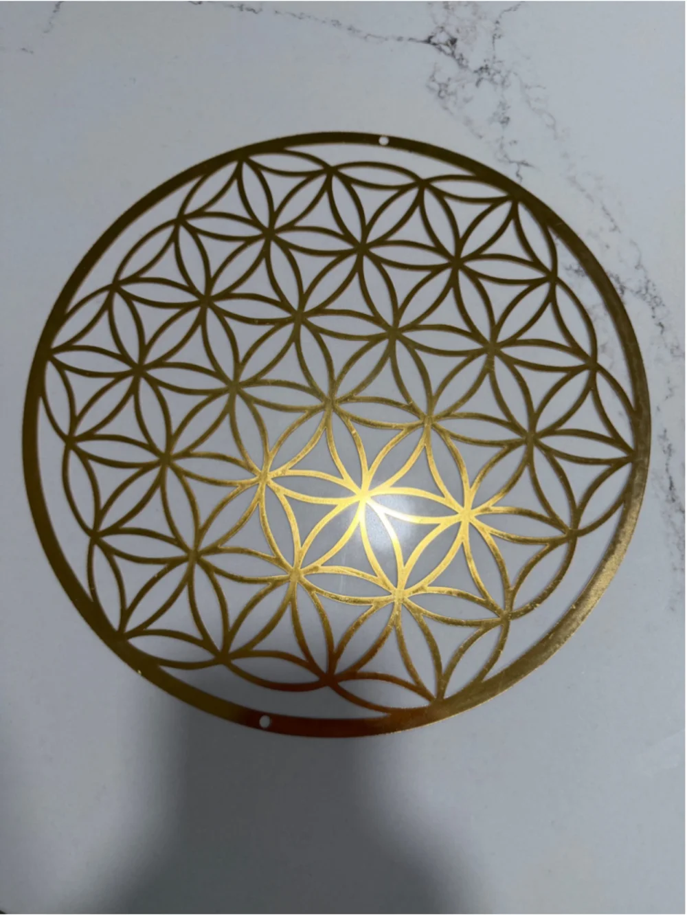 NEW Gold Flower of Life metal wall hanging